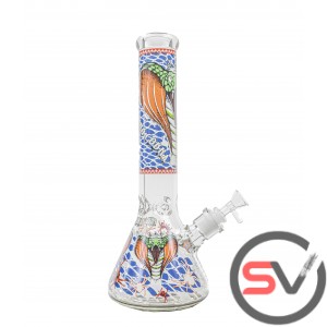 KING COBRA GLASS BEAKER 14inch (GLOW IN DARK) - BLUE